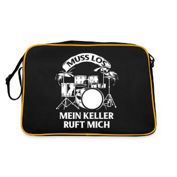 Tambours Tambours Baguette Batteur Musique Groupe Rock - Sac Retro - noir/or - Dos