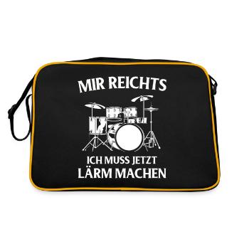 Tambours Tambours Baguette Batteur Musique Groupe Rock - Sac Retro - noir/or - Dos