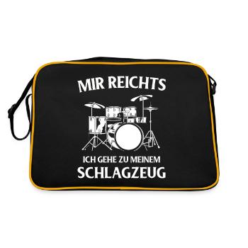 Tambours Tambours Baguette Batteur Musique Groupe Rock - Sac Retro - noir/or - Dos