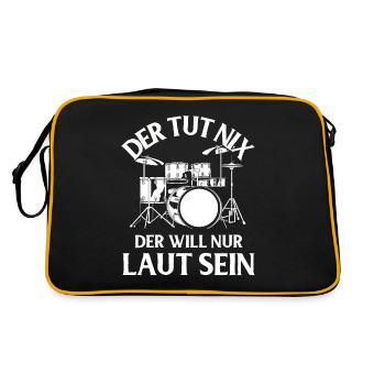 Tambours Tambours Baguette Batteur Musique Groupe Rock - Sac Retro - noir/or - Dos