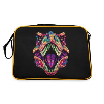 T-Rex Dinosaure Tyrannosaure Rex Popart - Sac Retro - noir/or - Dos
