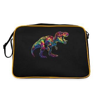 T-Rex Dinosaure Tyrannosaure Rex Popart - Sac Retro - noir/or - Dos