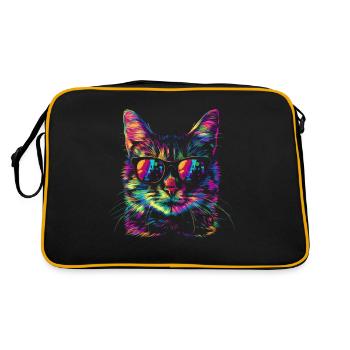 Chat tigré Lunettes de soleil chat orange Popart - Sac Retro - noir/or - Dos