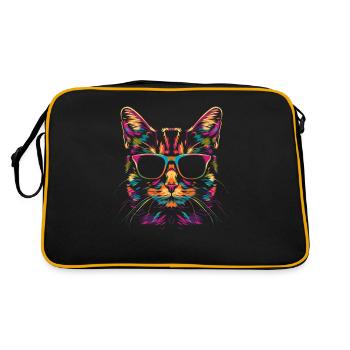 Chat tigré Lunettes de soleil chat orange Popart - Sac Retro - noir/or - Dos
