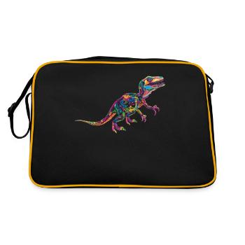 Velociraptor Dinosaur Pop Art - Retro Bag - black/gold - Back