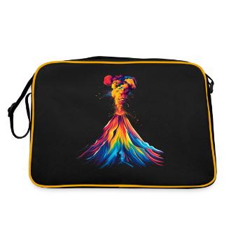 Volcano Geology Magma Lava Popart - Retro Bag - black/gold - Back