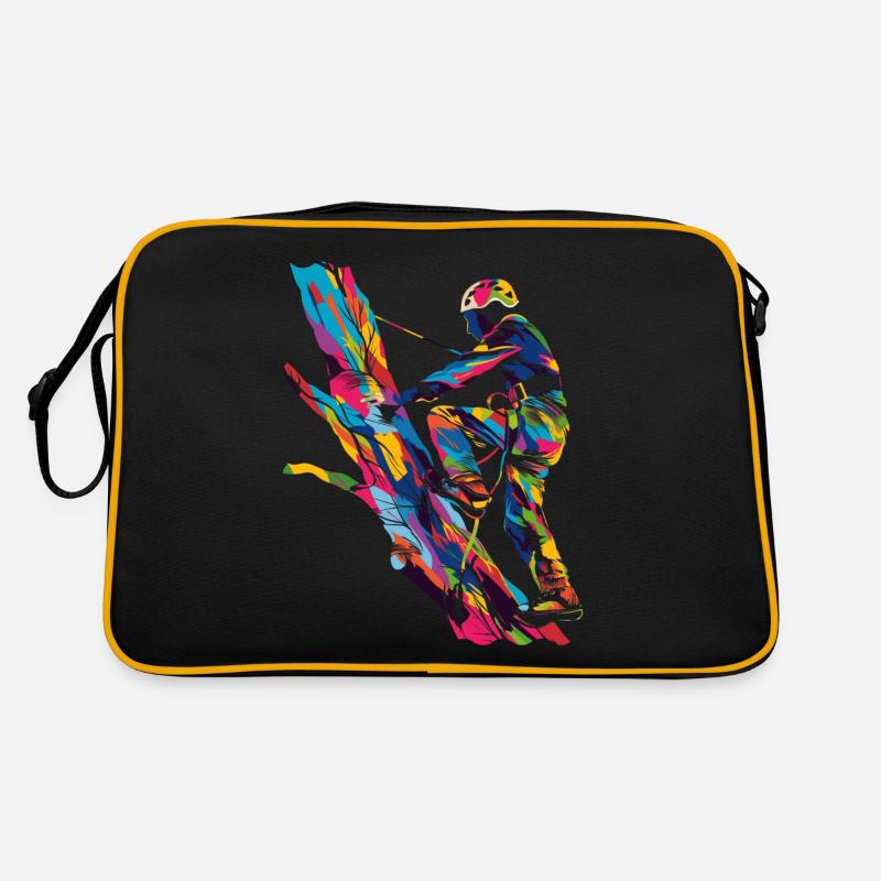Baumklettern Baumkletterer Arborist Popart Retro Tasche