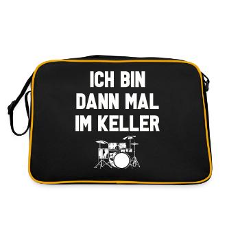 Tambours Tambours Baguette Batteur Musique Groupe Rock - Sac Retro - noir/or - Dos