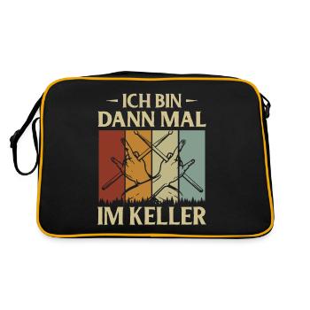 Tambours Baguettes Tambours Batteur Musique Groupe Rock - Sac Retro - noir/or - Dos