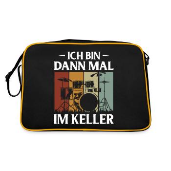 Tambours Tambours Baguette Batteur Musique Groupe Rock - Sac Retro - noir/or - Dos