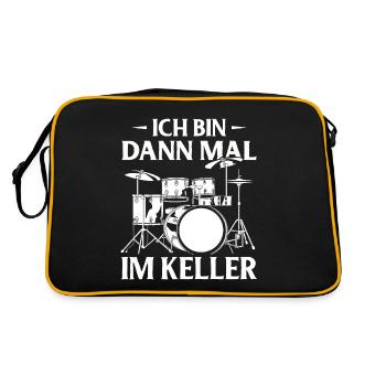 Tambours Tambours Baguette Batteur Musique Groupe Rock - Sac Retro - noir/or - Dos