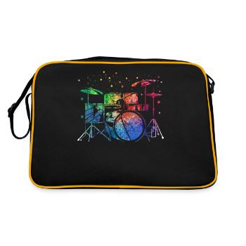 Tambours Baguettes Tambours Batteur Musique Groupe Rock - Sac Retro - noir/or - Dos