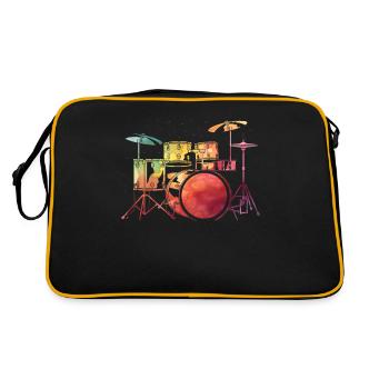 Tambours Baguettes Tambours Batteur Musique Groupe Rock - Sac Retro - noir/or - Dos