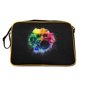 Tambours Tambours Baguette Batteur Musique Groupe Rock - Sac Retro - noir/or - Dos