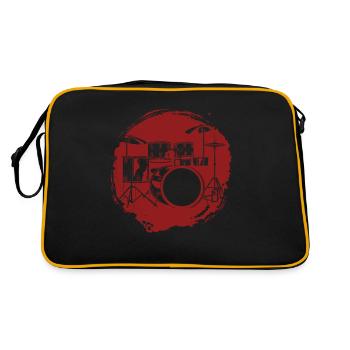Tambours Tambours Baguette Batteur Musique Groupe Rock - Sac Retro - noir/or - Dos