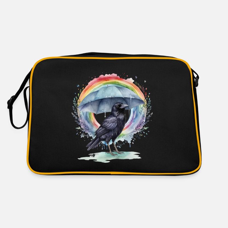 Rainbow Crow Crows Corbeau Corbeau Parapluie Sac Retro