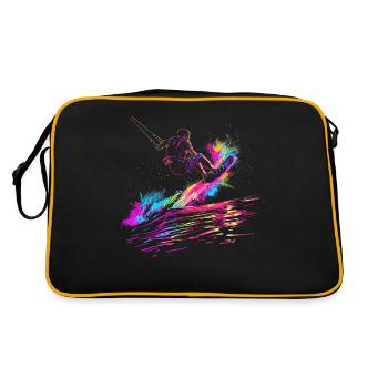 Wakeboarding Wakeboard Wakeboarder Popart - Sac Retro - noir/or - Dos
