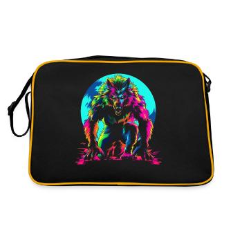 Loup-garou Loup Lune Popart - Sac Retro - noir/or - Dos