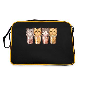 Bubble Tea Boba BubbleTea Kawaii Japan Tea Kpop - Retro Bag - black/gold - Back