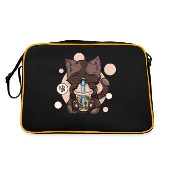 Bubble Tea Boba BubbleTea Kawaii Japan Tea Kpop - Retro Bag - black/gold - Back