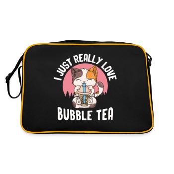 Bubble Tea Boba BubbleTea Kawaii Japan Tea Kpop - Retro Bag - black/gold - Back