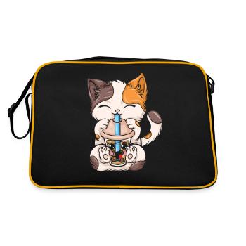 Bubble Tea Boba BubbleTea Kawaii Japan Tea Kpop - Retro Bag - black/gold - Back