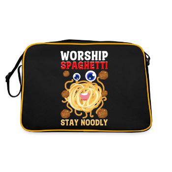 Flying Spaghetti Monster FSM - Retro Bag - black/gold - Back