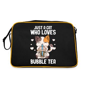 Bubble Tea Boba BubbleTea Kawaii Japan Tea Kpop - Retro Bag - black/gold - Back