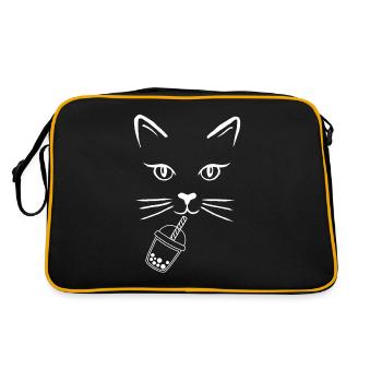 Bubble Tea Boba BubbleTea Kawaii Japan Tea Kpop - Retro Bag - black/gold - Back
