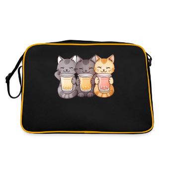 Bubble Tea Boba BubbleTea Kawaii Japan Tea Kpop - Retro Bag - black/gold - Back