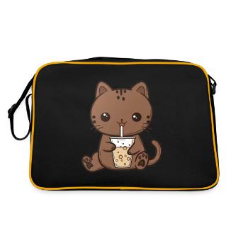 Bubble Tea Boba BubbleTea Kawaii Japan Tea Kpop - Retro Bag - black/gold - Back