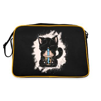 Bubble Tea Boba BubbleTea Kawaii Japan Tea Kpop - Retro Bag - black/gold - Back