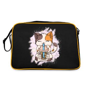 Bubble Tea Boba BubbleTea Kawaii Japan Tea Kpop - Retro Bag - black/gold - Back