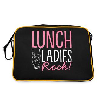 Cafeteria-Mitarbeiter Kinderfütterung Lunch Lady L - Retro Tasche - Schwarz/Gold - Hinten