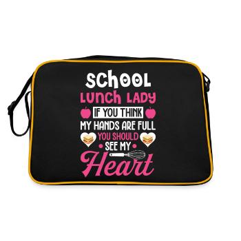 Cafeteria-Arbeiter School Lunch Lady sollte mein H - Retro Tasche - Schwarz/Gold - Hinten