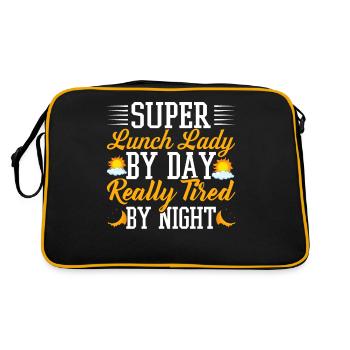 Cafeteria Employee School Super Lunch Lady Tired - Retro Bag - black/gold - Back