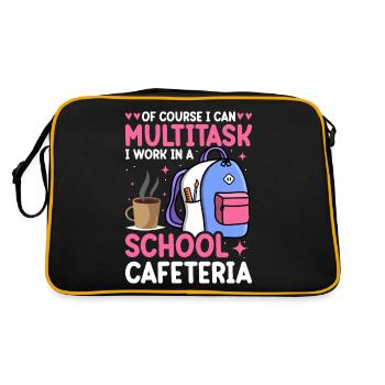 Cafeteria Mitarbeiterin Mittagessen Dame Multitask - Retro Tasche - Schwarz/Gold - Hinten