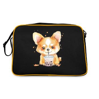 Bubble Tea Boba BubbleTea Kawaii Japan Tea Kpop - Retro Bag - black/gold - Back