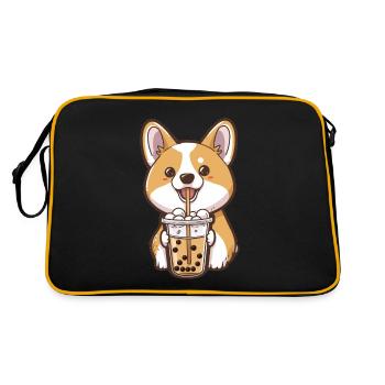 Bubble Tea Boba BubbleTea Kawaii Japan Tea Kpop - Retro Bag - black/gold - Back
