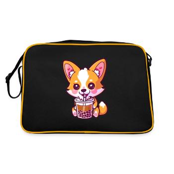 Bubble Tea Boba BubbleTea Kawaii Japan Tea Kpop - Retro Bag - black/gold - Back