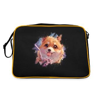 Bubble Tea Boba BubbleTea Kawaii Japan Tea Kpop - Retro Bag - black/gold - Back