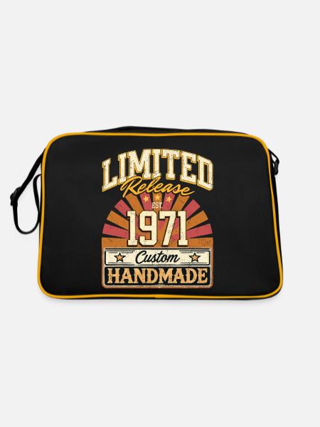 Limité 1971 drôle dictons cadeau anniversaire - Sac Retro - noir/or - Dos