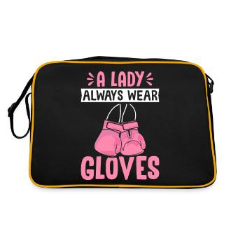 Muay Thai Thai Boxen Boxhandschuhe Lady Wear Hands - Retro Tasche - Schwarz/Gold - Hinten
