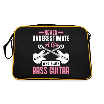 Bassist Guitarist Guitar Lover A Girl sp - Retro Bag - black/gold - Back