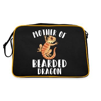 Mutter der Bartagame Eidechsenliebhaberin Mutter F - Retro Tasche - Schwarz/Gold - Hinten