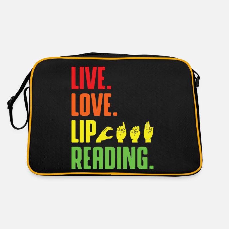 Deaf Pride ASL Gebärdensprache Retro Tasche