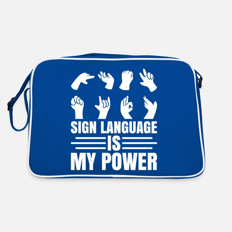 Deaf Pride ASL Gebärdensprache Retro Tasche