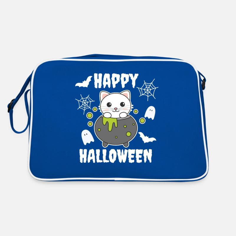 Chat Joyeux Halloween Chaudron de la sorcière Chauve-souris Sac Retro