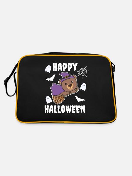 Bear Happy Halloween Witch Kids Witch Costume - Retro Bag - black/gold - Back