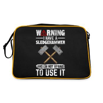 Funny House Demolition Don't Have a Sledgehammer On - Retro Bag - black/gold - Back